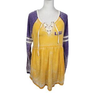 LSU Gold and Purple Maternity Burnout Tee Size Small LSU Long Sleeve T-Shirt